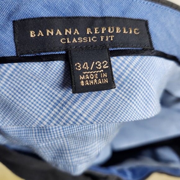 Banana Republic Classic Fit Dress Pants 34x32 Gray Pinstripe 100% Cotton Bahrain - Picture 8 of 9